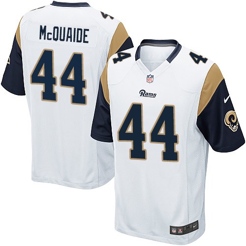 Men's Game Jacob McQuaide Nike Jersey White Road - #44 NFL Los Angeles Rams